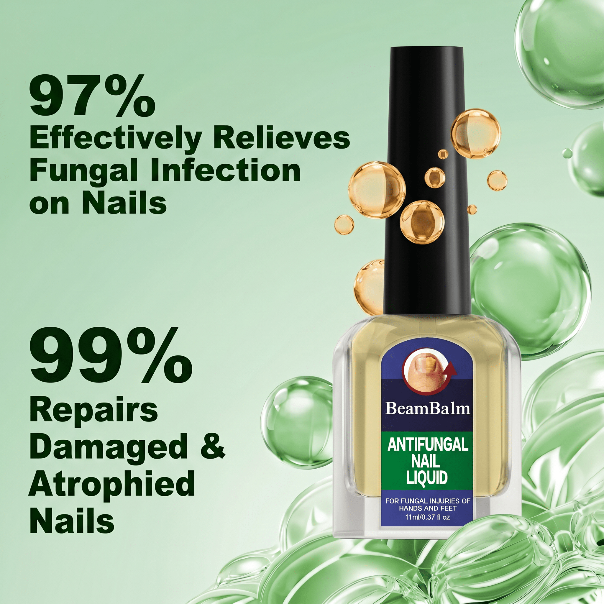 Maximum Strength Comprehensive Toenail Fungus Solution | Triple Action Formula Fights Fungus, Clears Yellow & Thick Nails, Fast Itch Relief.