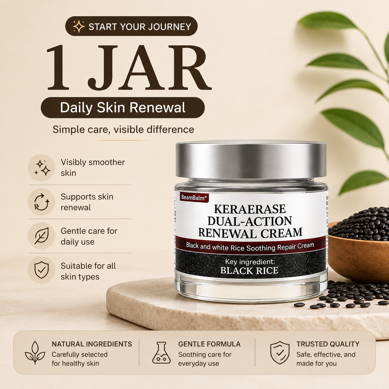 BeamBalm® KeraErase Crema Renovadora de Doble Acción
