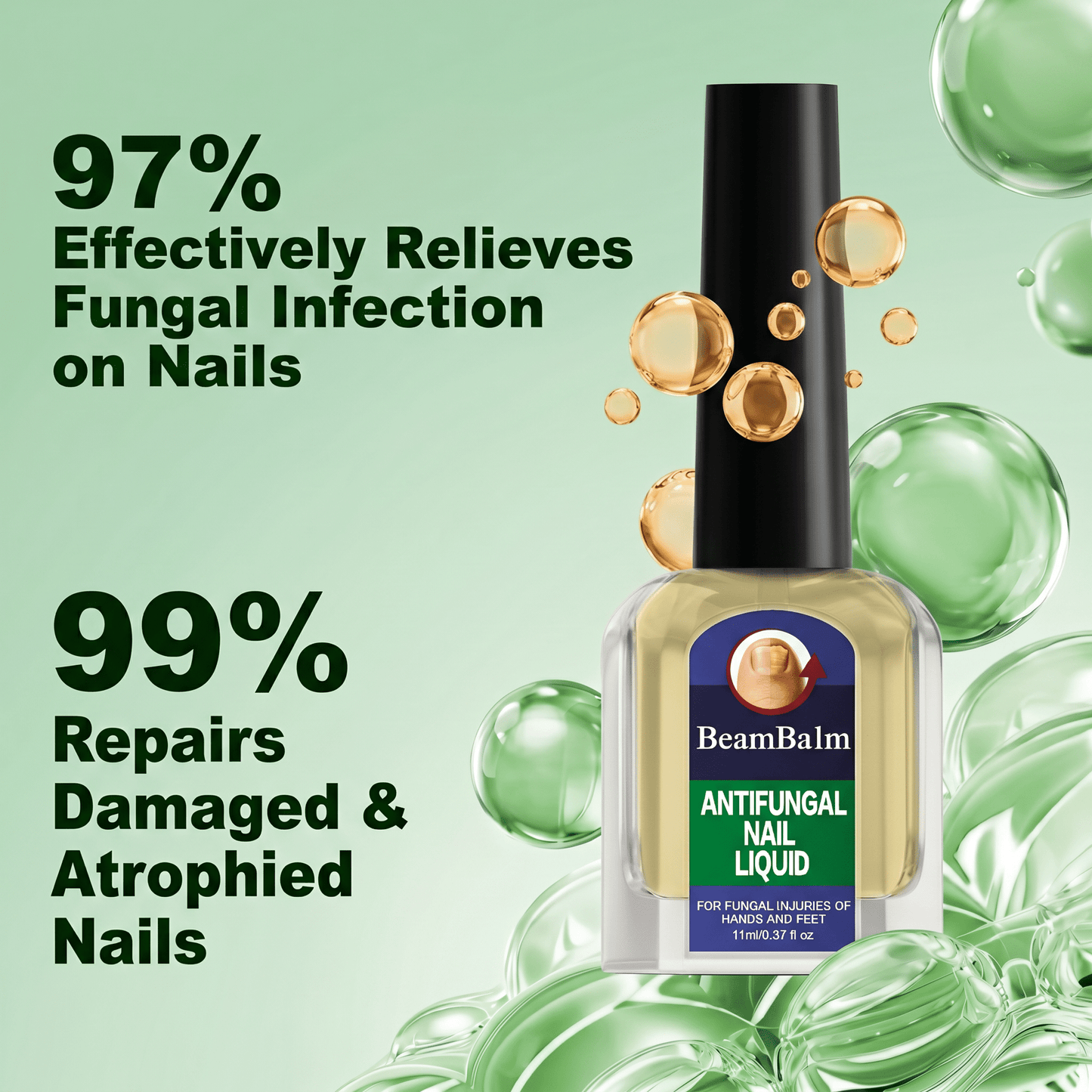 Maximum Strength Comprehensive Toenail Fungus Solution | Triple Action Formula Fights Fungus, Clears Yellow & Thick Nails, Fast Itch Relief.