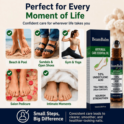 Premium Anti-Fungal Roller Serum (10ml) | 10% Undecylenic Acid, 90% High-Concentration Tea Tree Oil | Nail Care Serum for Fungal Issues | Suitable for Men & Women.