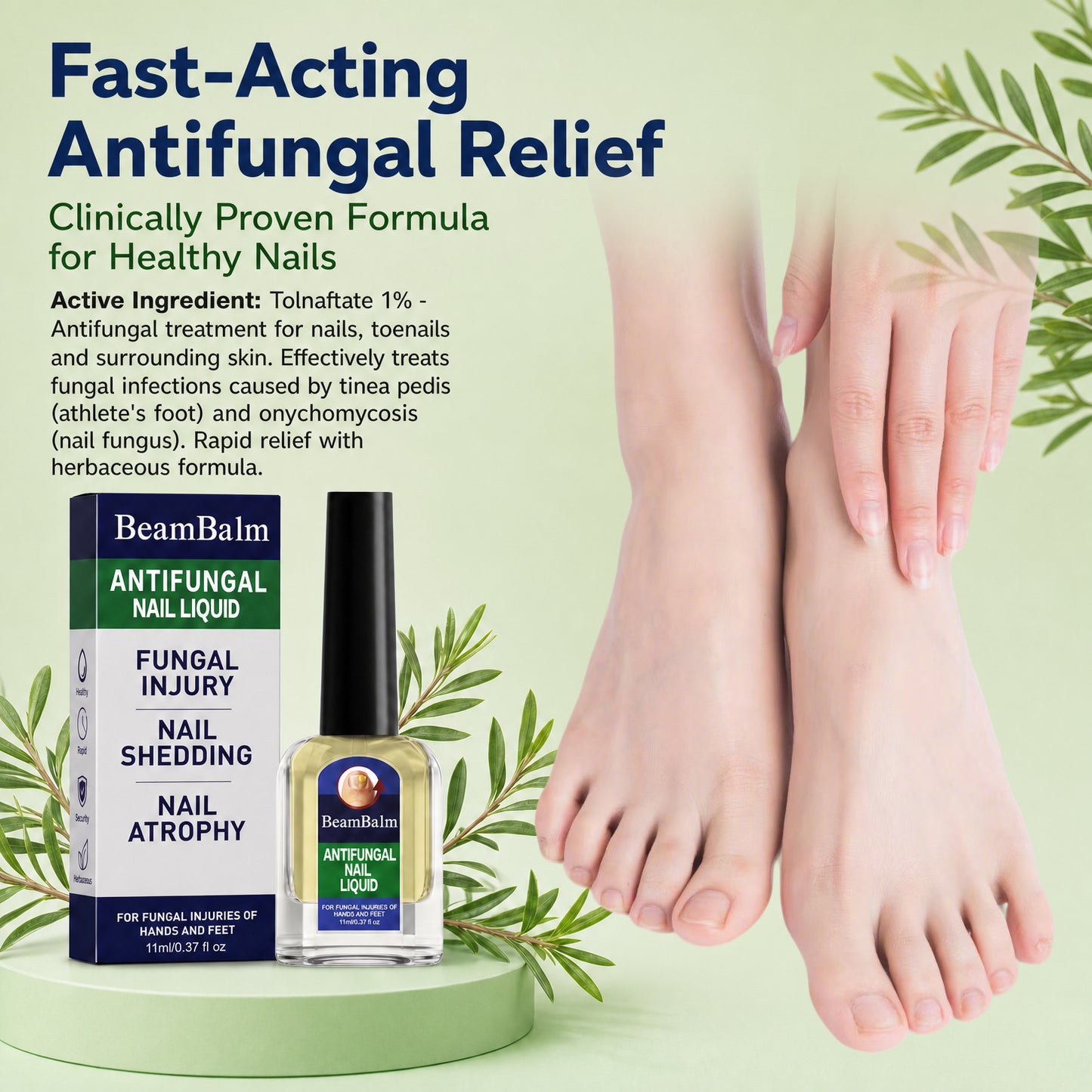 Maximum Strength Comprehensive Toenail Fungus Solution | Triple Action Formula Fights Fungus, Clears Yellow & Thick Nails, Fast Itch Relief.