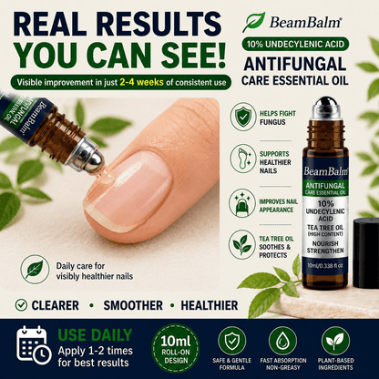 Premium Anti-Fungal Roller Serum (10ml) | 10% Undecylenic Acid, 90% High-Concentration Tea Tree Oil | Nail Care Serum for Fungal Issues | Suitable for Men & Women.