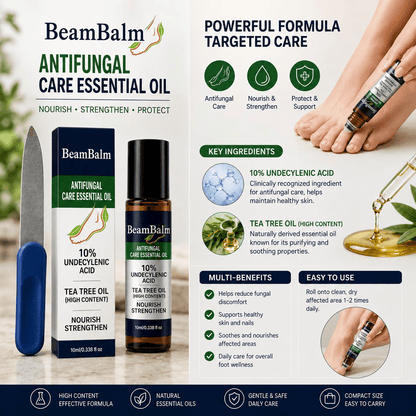 Premium Anti-Fungal Roller Serum (10ml) | 10% Undecylenic Acid, 90% High-Concentration Tea Tree Oil | Nail Care Serum for Fungal Issues | Suitable for Men & Women.