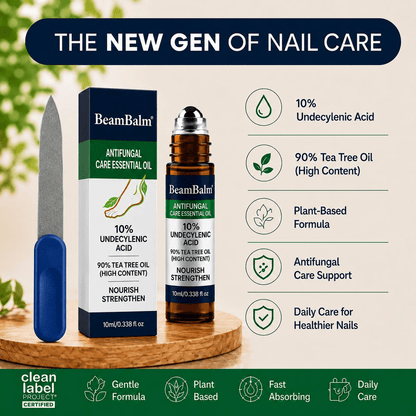 Premium Anti-Fungal Roller Serum (10ml) | 10% Undecylenic Acid, 90% High-Concentration Tea Tree Oil | Nail Care Serum for Fungal Issues | Suitable for Men & Women.